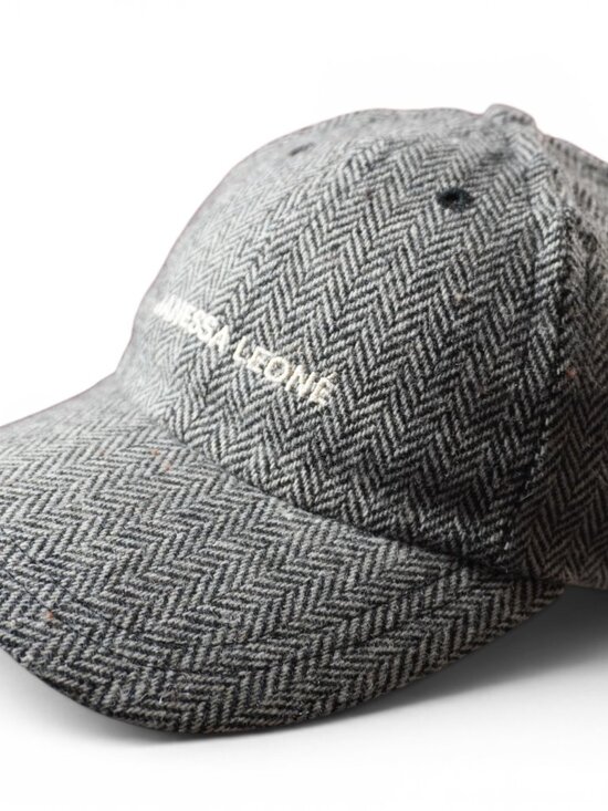 Janessa Leone Eden Hat Cap Womens One Size Gray Herringbone Wool Strap Back main image 11